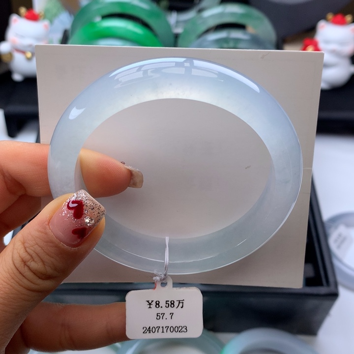 翡翠手镯未镶嵌白月光正圈