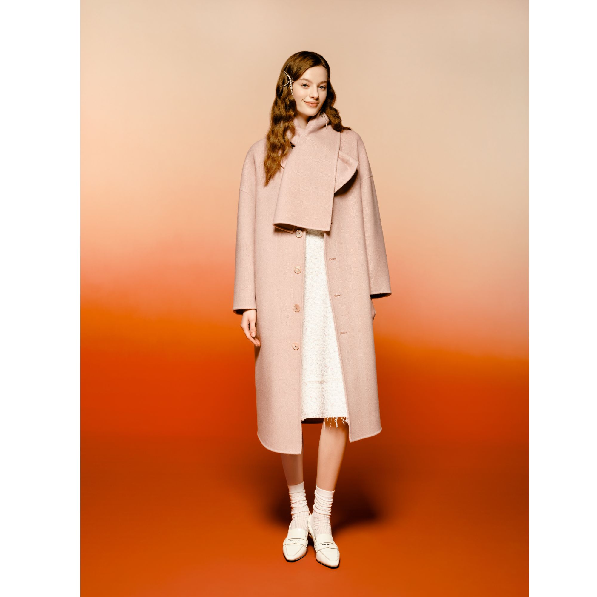 limil/丽米儿冬季双面呢羊毛保暖外套新款百搭中长款大衣9400186