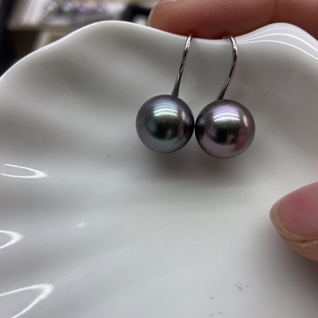 海水珍珠耳饰银S925镶嵌