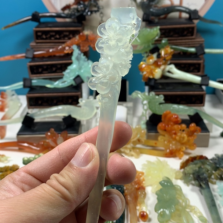 蛇纹石玉发簪未镶嵌