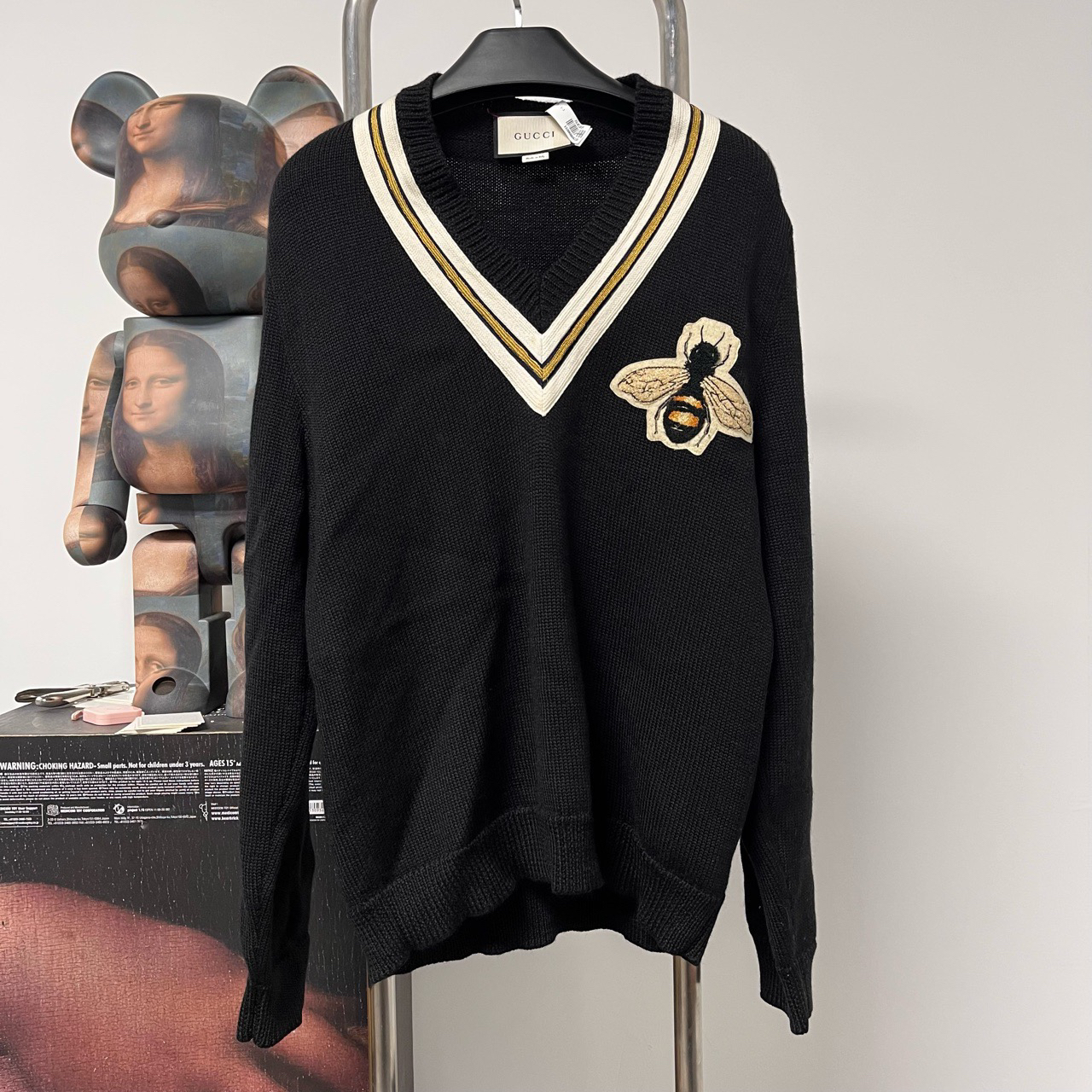 99新 GUCCI/古驰 Gucci古驰蜜蜂毛衣 尺码：L 衣长72 胸围50