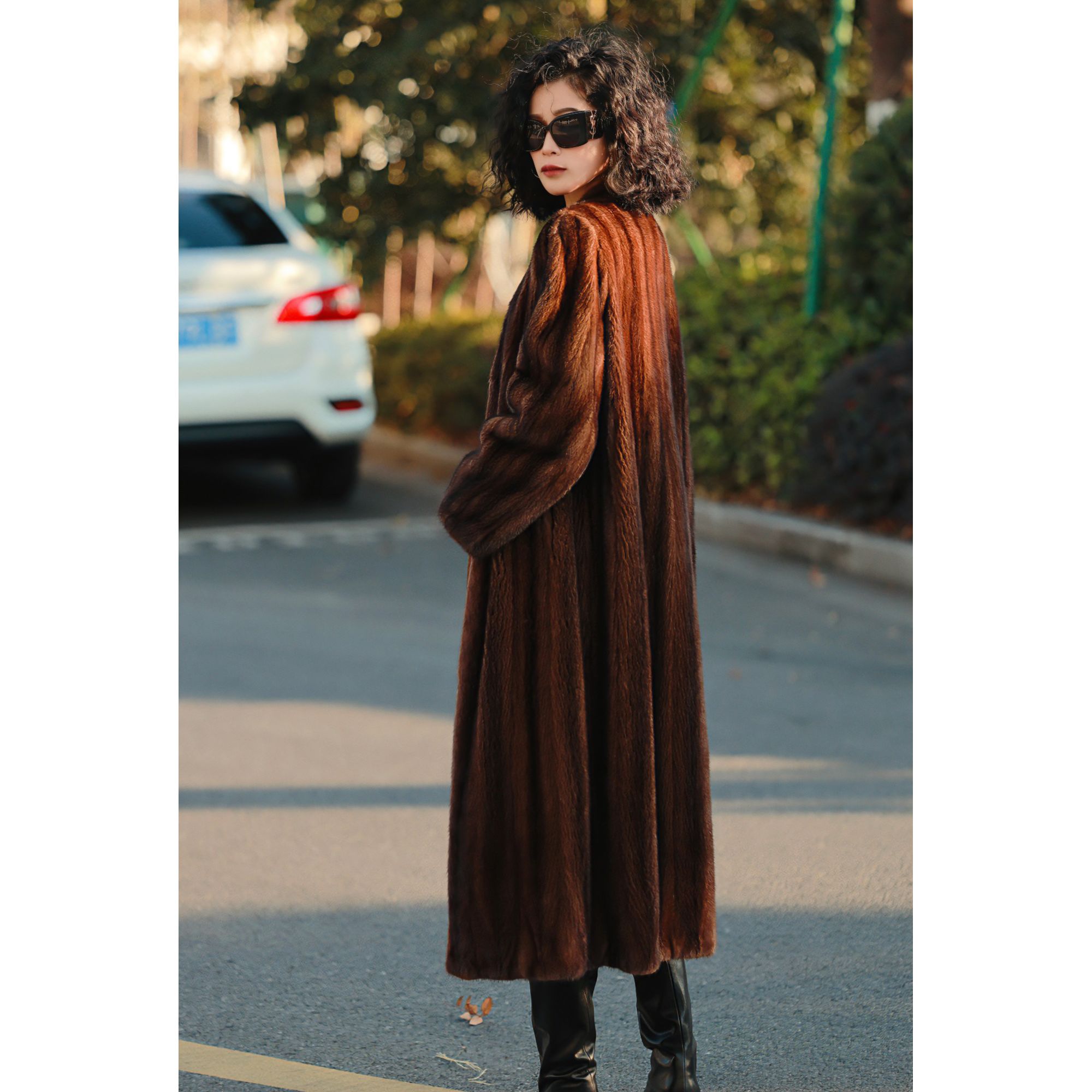 『浓郁coffee』全抽刀工艺｜咖啡女士高端水貂气质设计师冬季长款