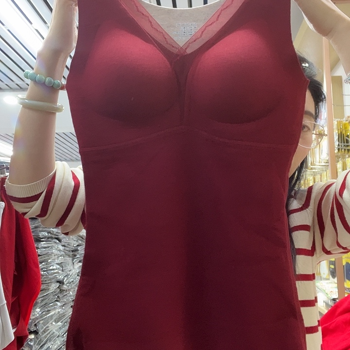 安哥拉红羊毛保暖背心90-125