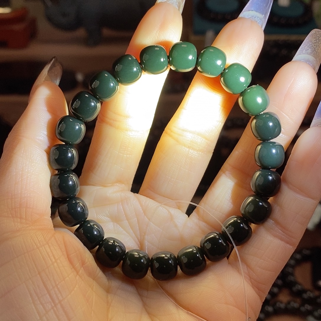 和田玉未镶嵌手链9特细