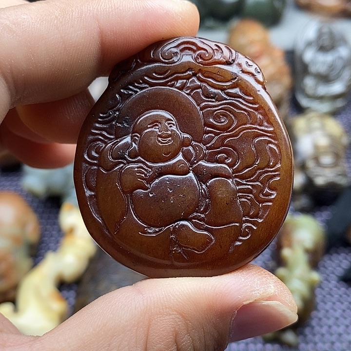 蛇纹石玉合金颈饰