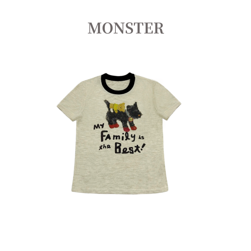 2025春夏新品 小众百搭 时尚小狗印花女短袖T恤 B00874