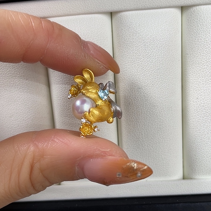 吊坠(不含链)海水珍珠银S925镶嵌