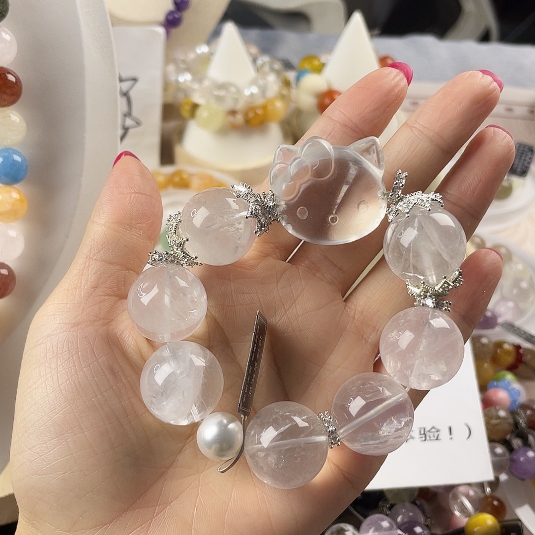 银S925镶嵌手链烟晶