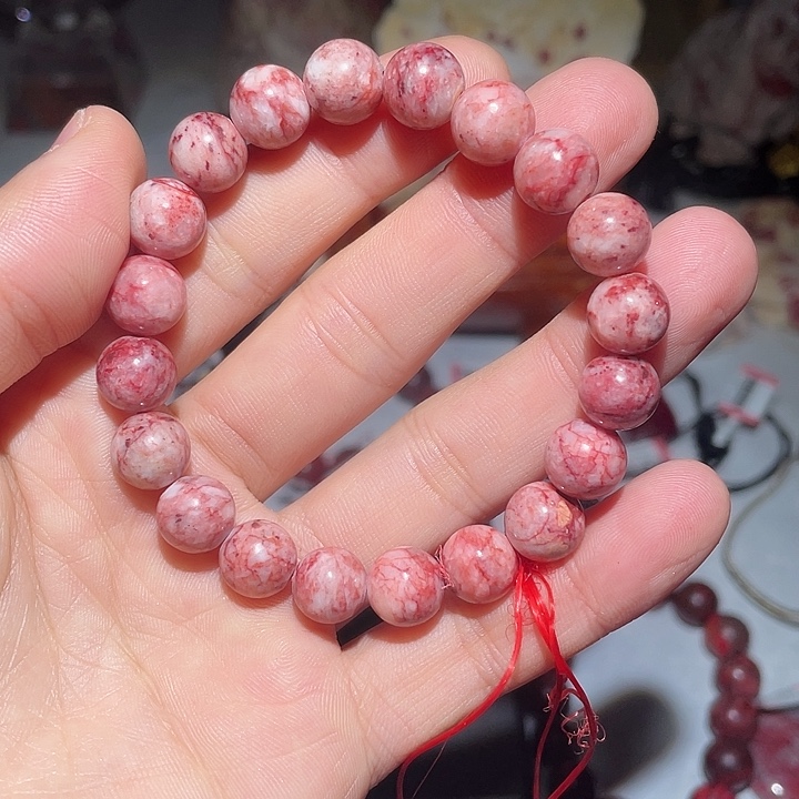 天然辰砂原石手串