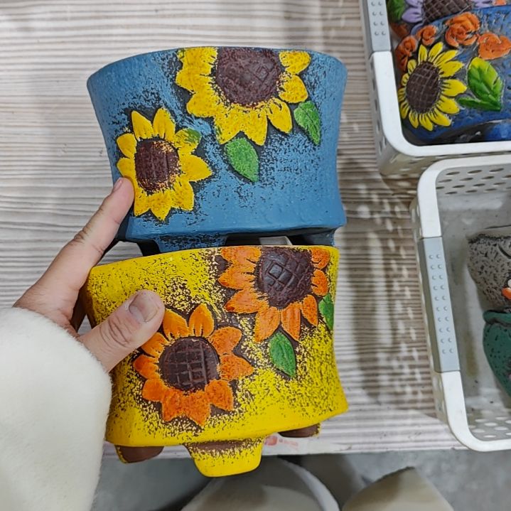 红陶吸水透气的白陶花盆凑满12发货