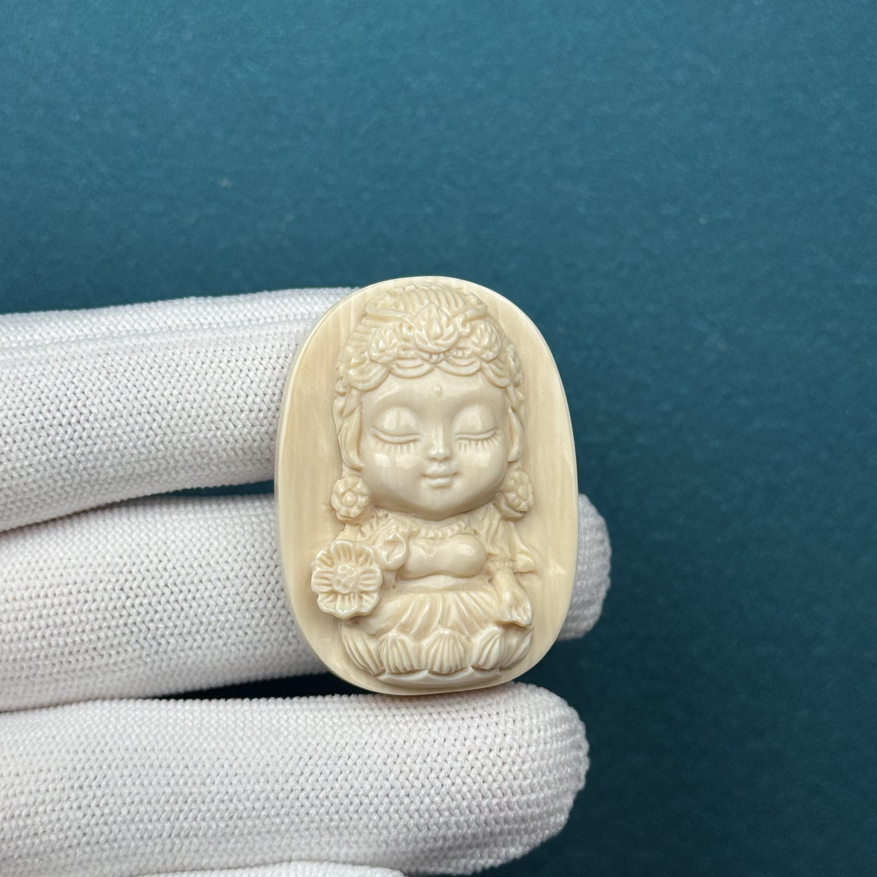 H99-77天然猛犸牙 度母宝宝 29*39.9*12.6mm一物一图假一罚十