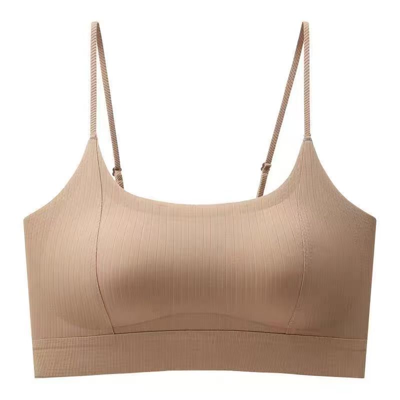 网红性感风小胸内衣防走光背心聚拢极简风粉底液吊带少女运动美背