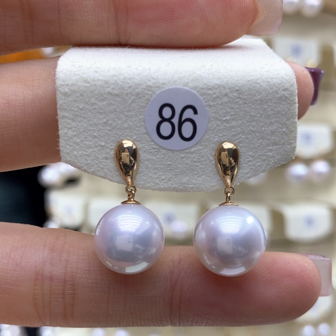 淡水珍珠耳饰18K金镶嵌