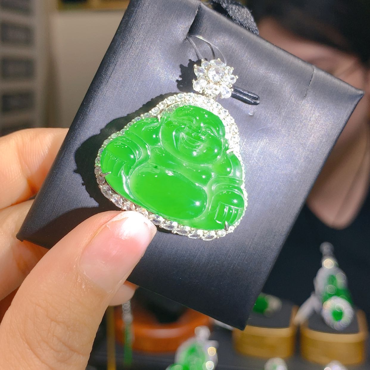 【闪购商品】翡翠颈饰银S925镶嵌5柒姐