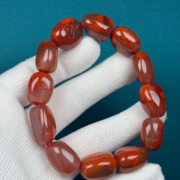 P3281【瑕疵】天然南红 手串14+mm支持复检假一罚十