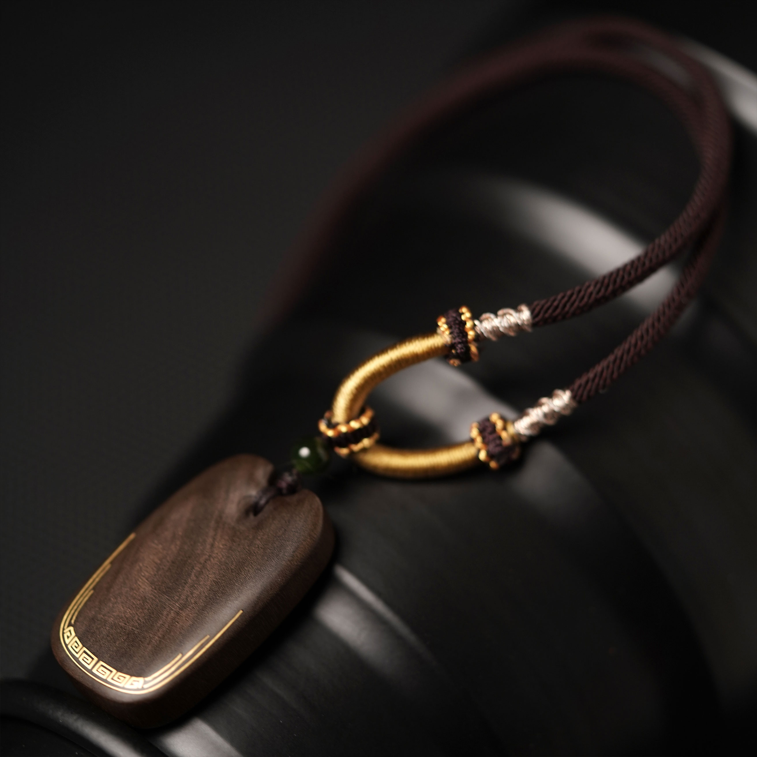 【森度SinDo】印度老山檀阴沉22.5*35*8.5mm无事牌吊坠