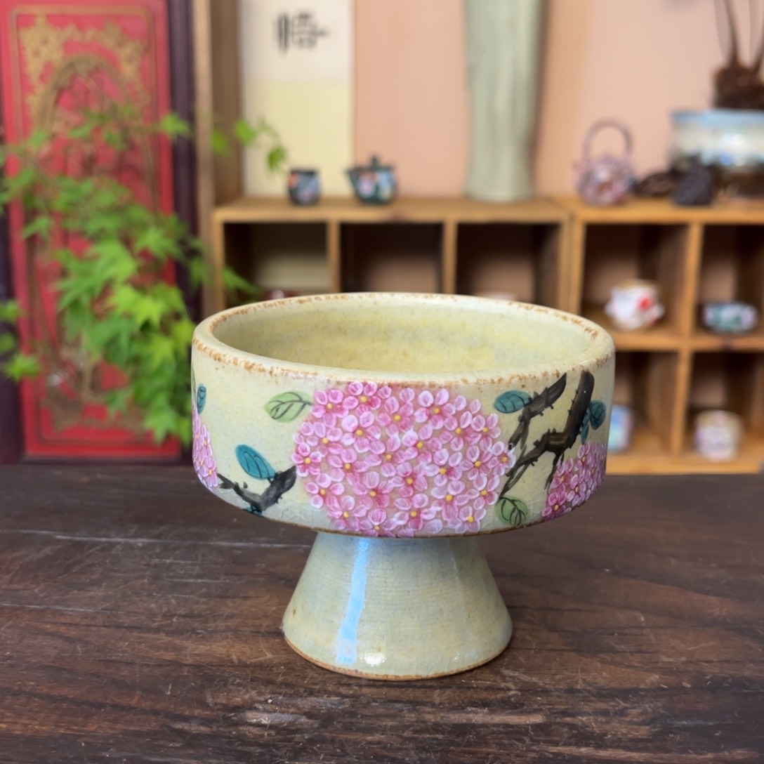 杯柴烧手工手绘陶瓷