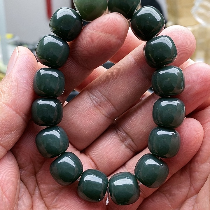 【闪购商品】未镶嵌手链和田玉14深蓝