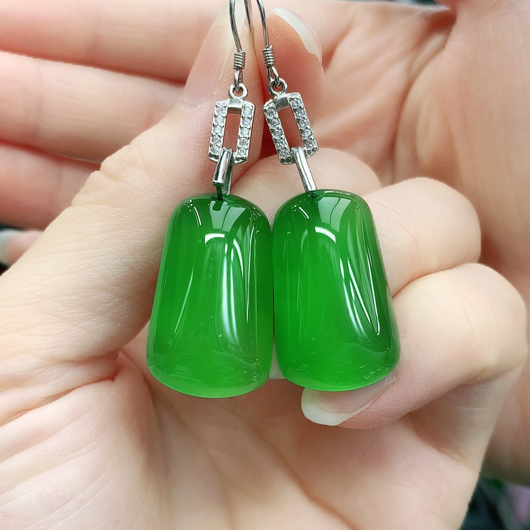 银S925镶嵌耳坠玛瑙/玉髓