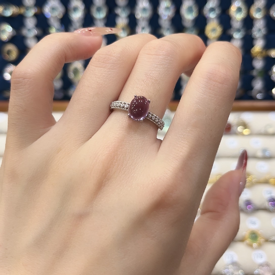 紫晶女款银S925镶嵌戒指