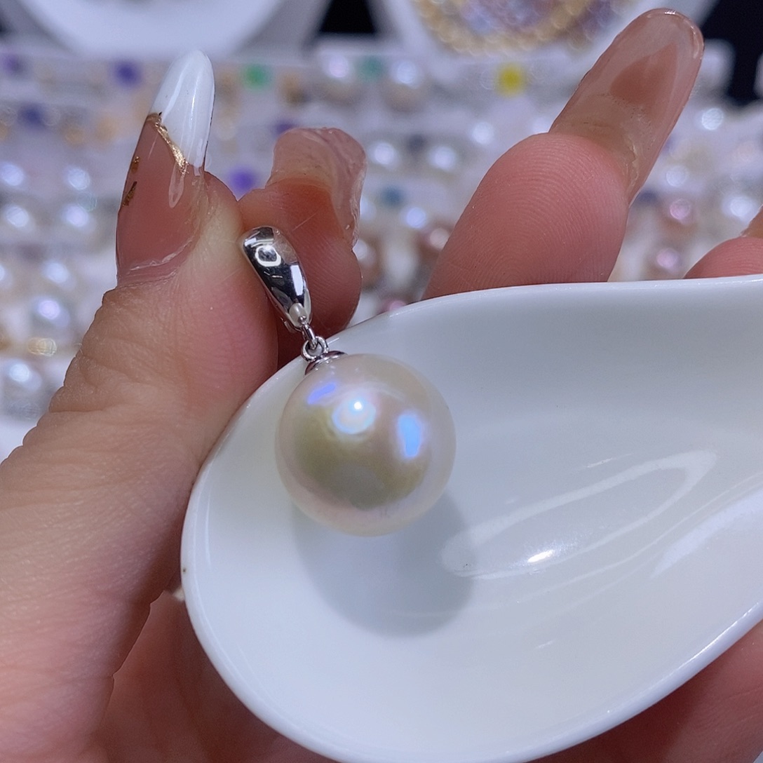 淡水珍珠银S925镶嵌颈饰