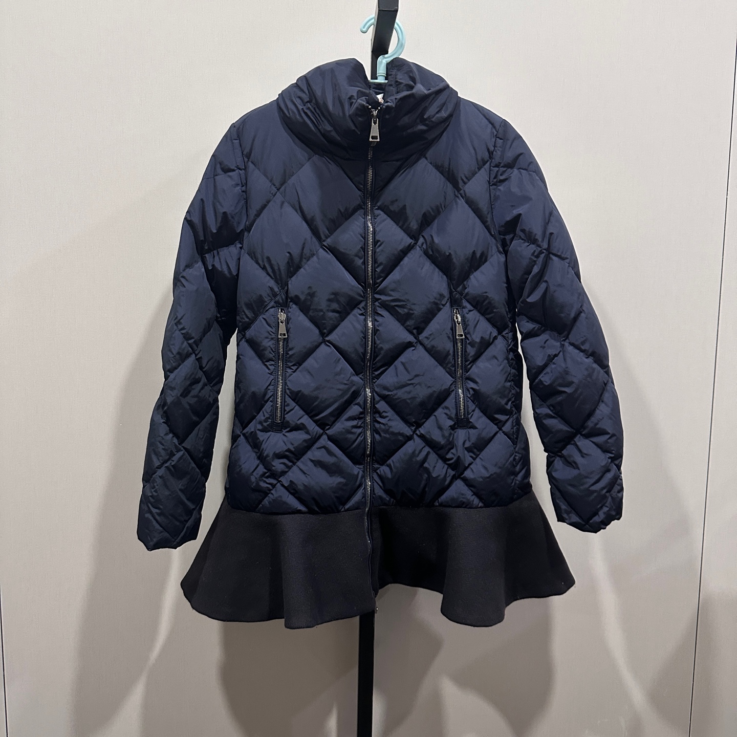 99新 MONCLER 梅芙 藏蓝色花边羽绒服 0码