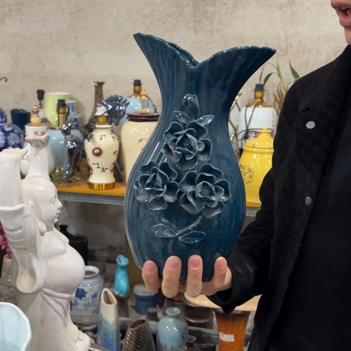 摆件高30口16公分微瑕捡漏上釉 不均