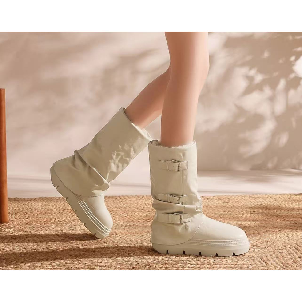 【与然良品】9097-10新款气质百搭潮流女士{大棉}雪地靴