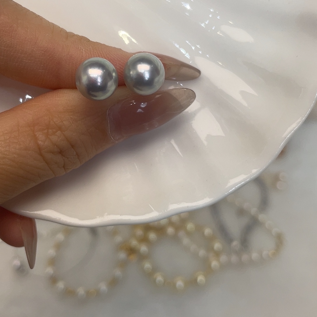 耳饰海水珍珠18K金镶嵌