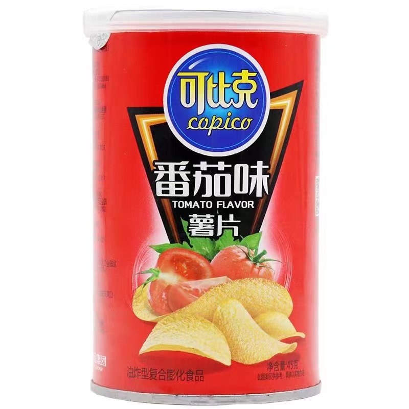 可比克薯片45g罐装多口味混合膨化追剧解馋聚餐零食休闲食品解馋零食