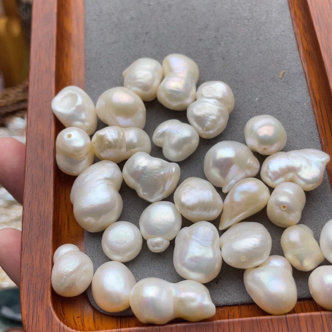 玛瑙/玉髓未镶嵌珠宝半成品天然珍珠1颗葫芦形卡13➕