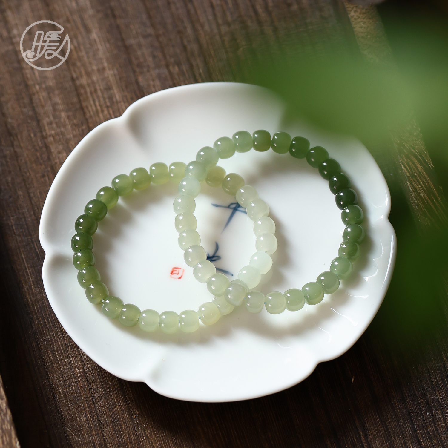 单圈天然渐变和田玉手链日常女士手链A25多样性发一