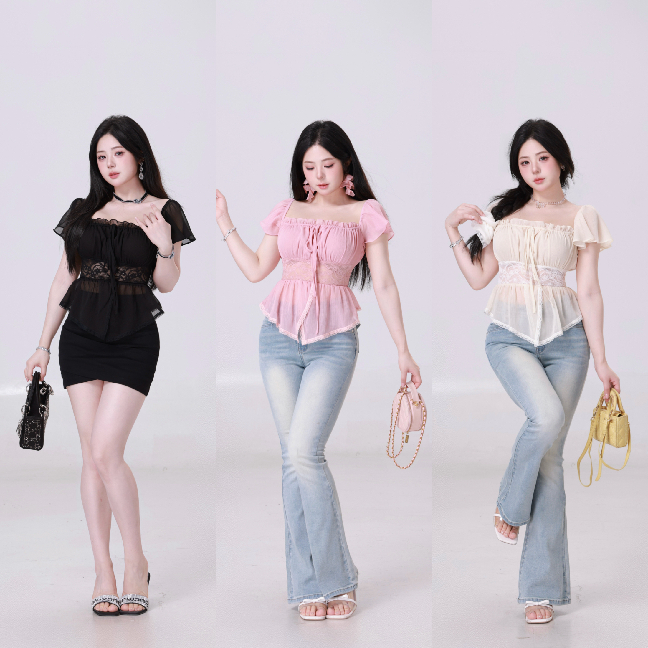 10.24清清【浪漫物语】纯欲辣妹方领掐腰小衫上衣女夏欧若风5315M