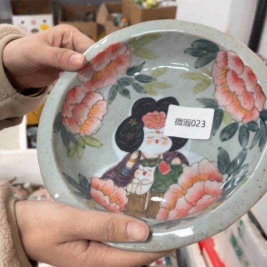 瓦当景德镇釉下手绘陶瓷