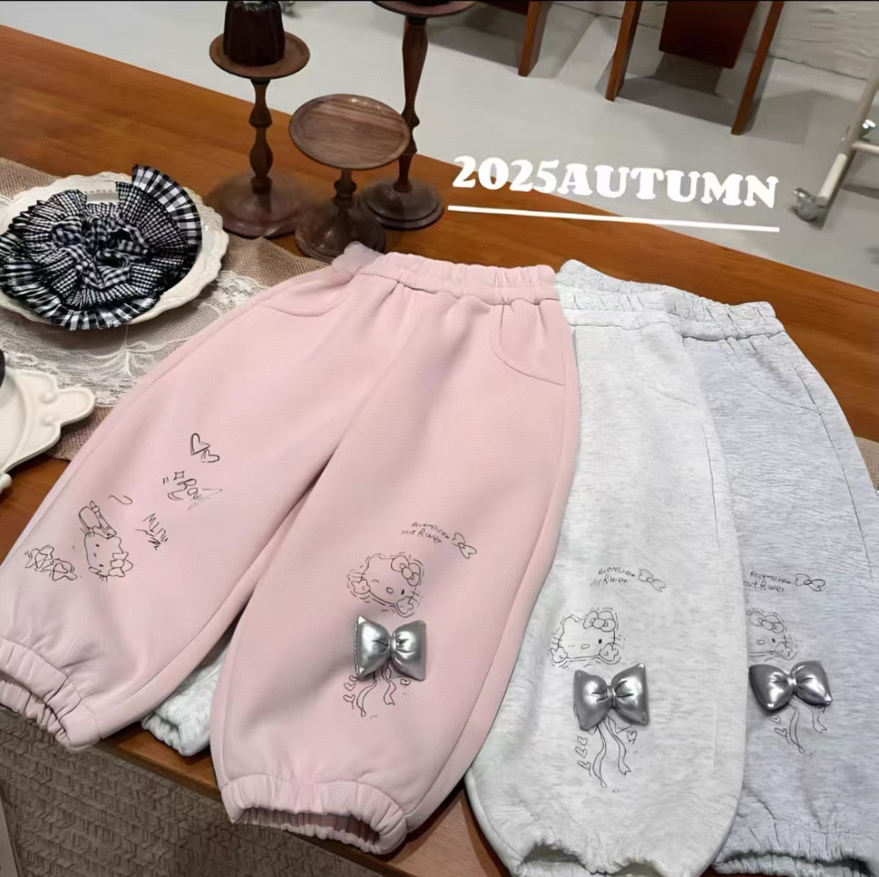 【加绒加厚】秋冬装2025新款洋气一体绒儿童长裤加绒宝宝休闲卫裤