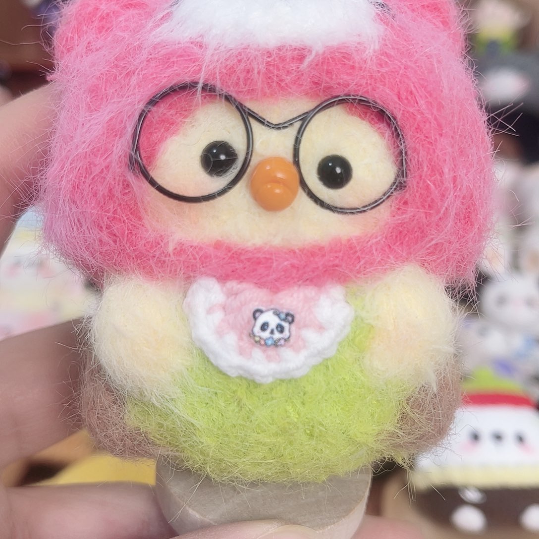 手工编织头套草莓熊小鸡