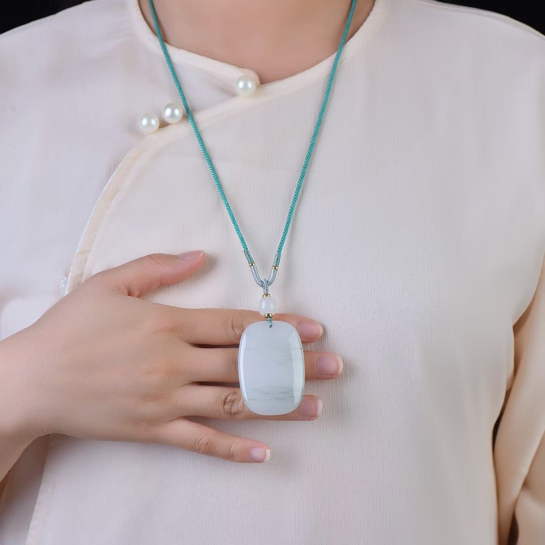 精致天山翠平安牌寓意吉祥如意平平安安34*50