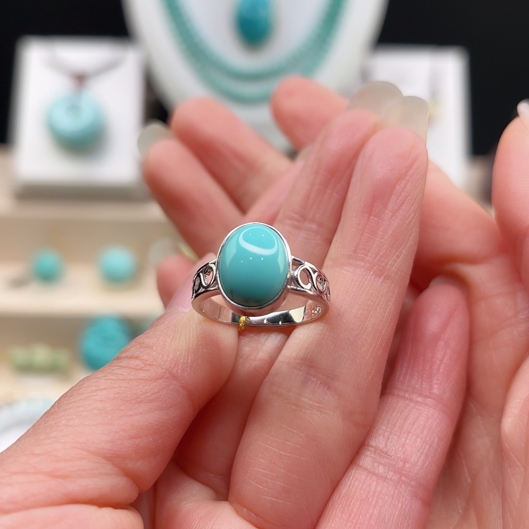 绿松石配饰银S925镶嵌