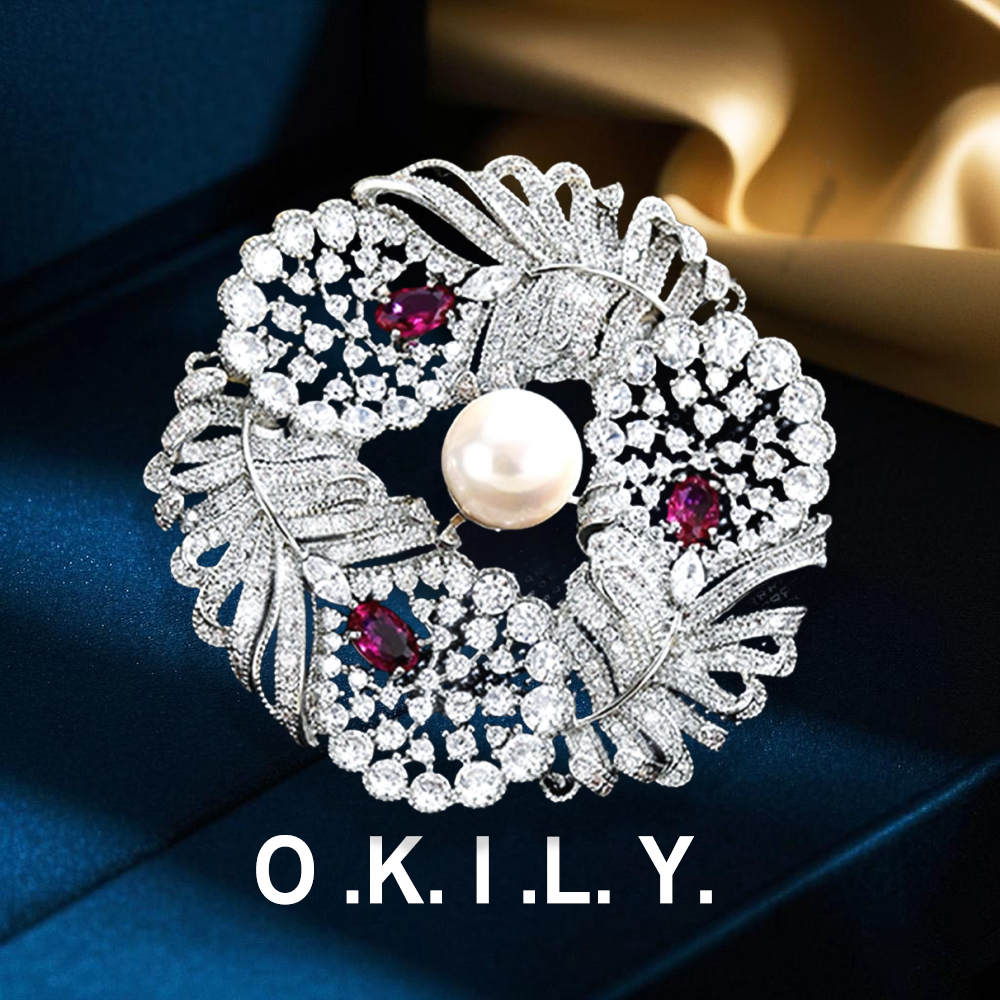 铜合金锆石胸针 【BR3103】高档设计师款羽毛胸针奢华胸花大衣配饰