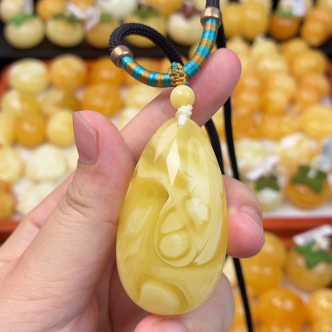 蜜蜡未镶嵌毛衣链蜜蜡