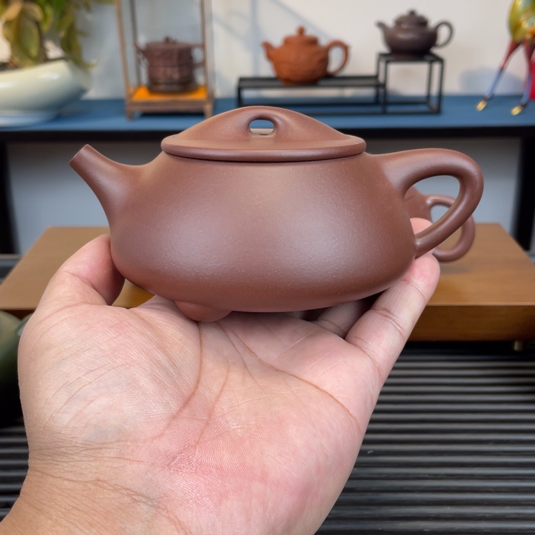 紫砂茶壶紫泥石瓢300cc