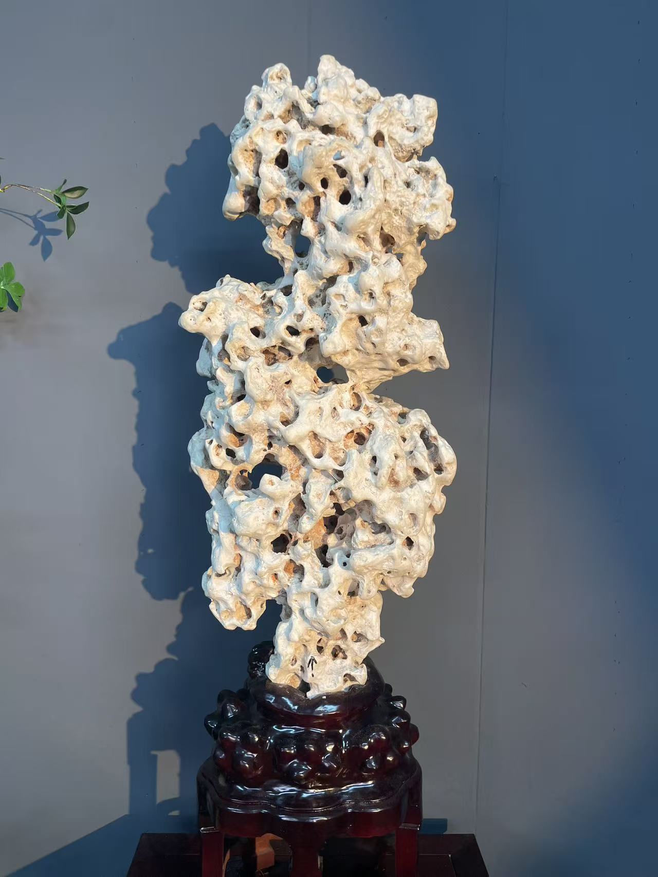 【直播间福米链接】太湖石南太湖玲珑象牙白书房中式摆设玄关