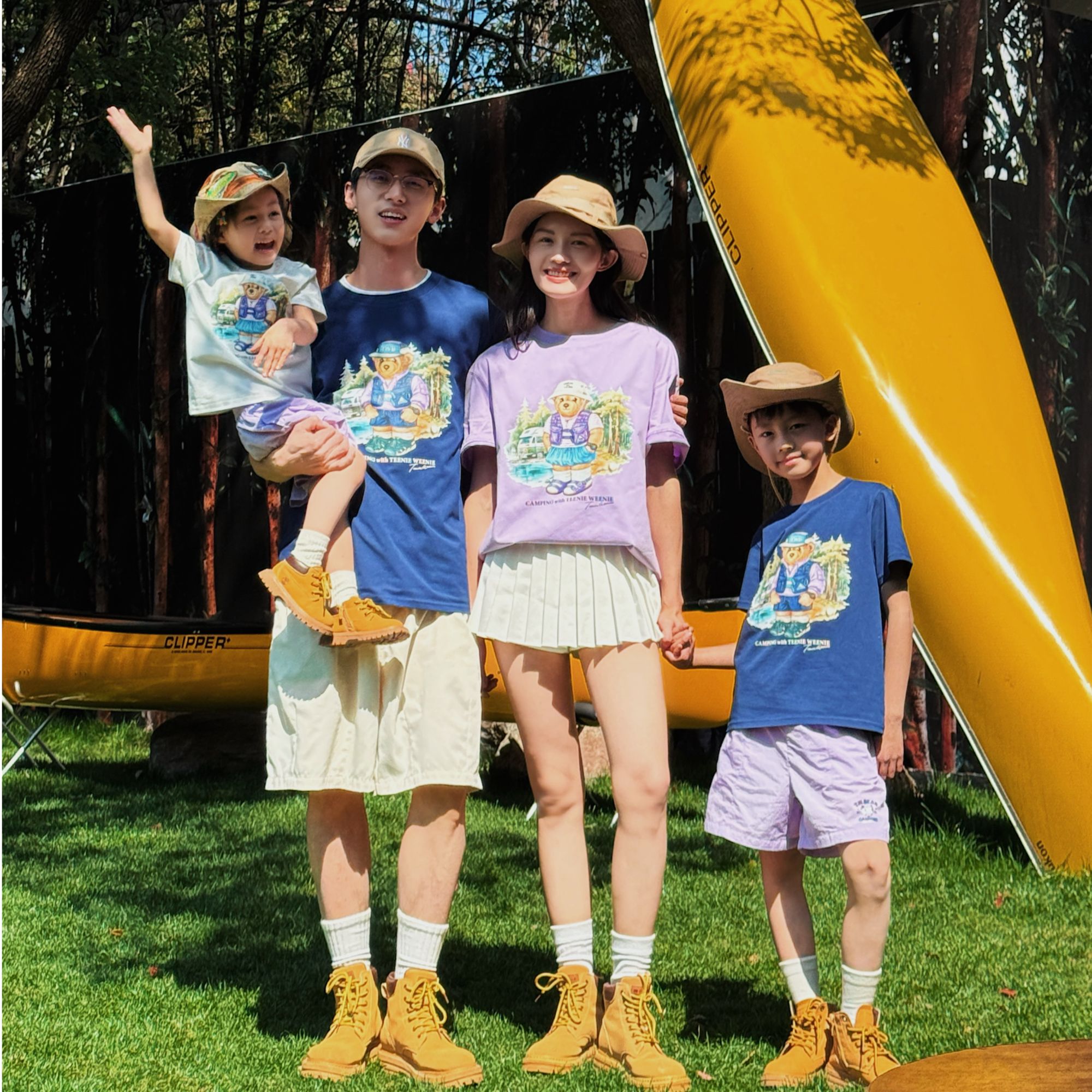 【露营亲子装】TeenieWeenie Kids小熊童装25夏亲子T恤TKRW256482H
