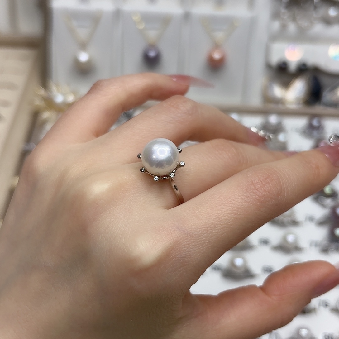 淡水珍珠银S925镶嵌戒指