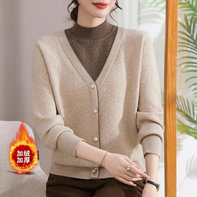 秋冬气质25新款洋气时尚百搭宽松针织毛衣女士中老年妈妈装9082