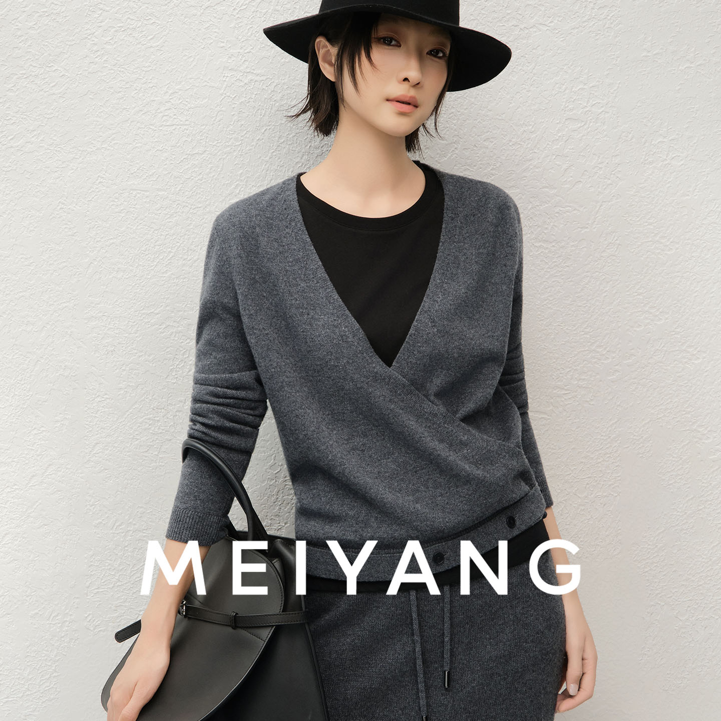 A美洋MEIYANG 风吟针织衫 绵羊毛|【商场同款】可拆卸飘带毛衣【中】