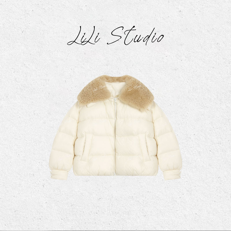 PCNY丨不理理「霜野柔栖」保暖蓬松百搭山羊绒毛领95白鸭绒羽绒服