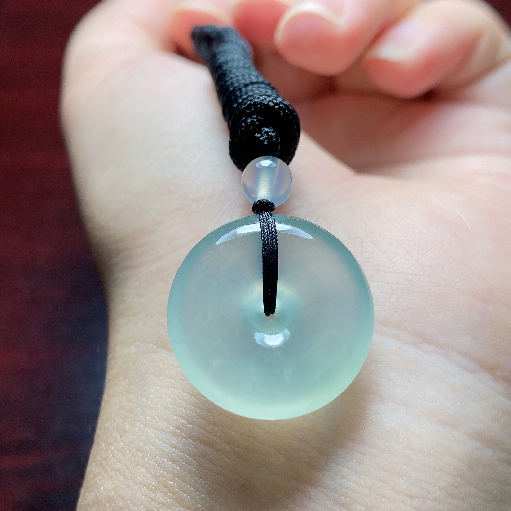 缅甸天然翡翠A货正冰平安扣女款挂坠精品首饰20.1*5.8mm