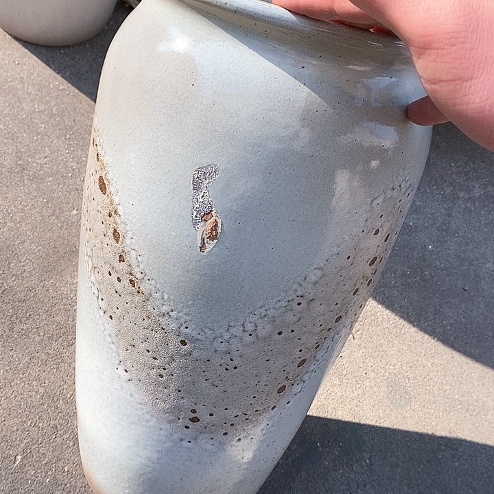 紫砂花盆瑕疵口20高42瑕疵