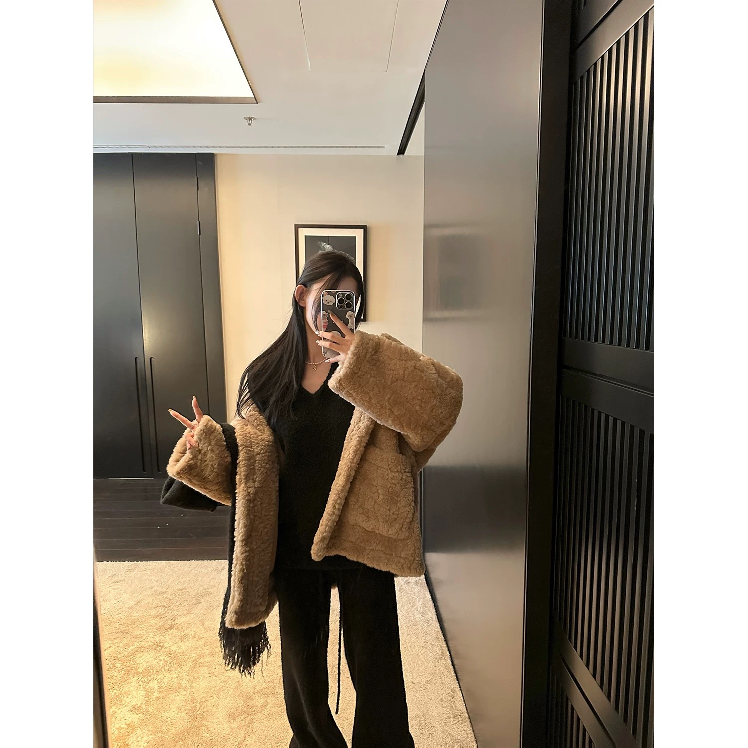 氛围感短外套韩系保暖毛毛上衣秋冬